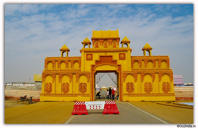 Tent city entrance gate during Rann Utsav