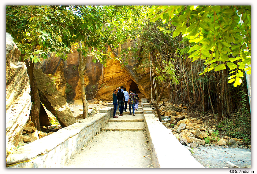 Entry path to Naida Caves Diu 