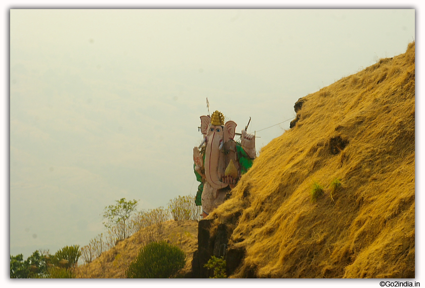 Ganapati statue by the side of Matheran train line 