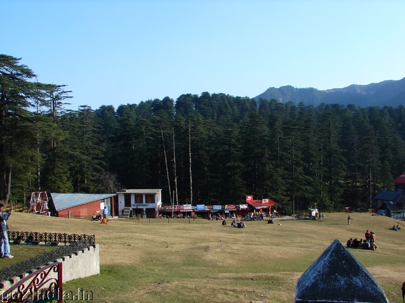 Khajjiar ground with trees in all sides