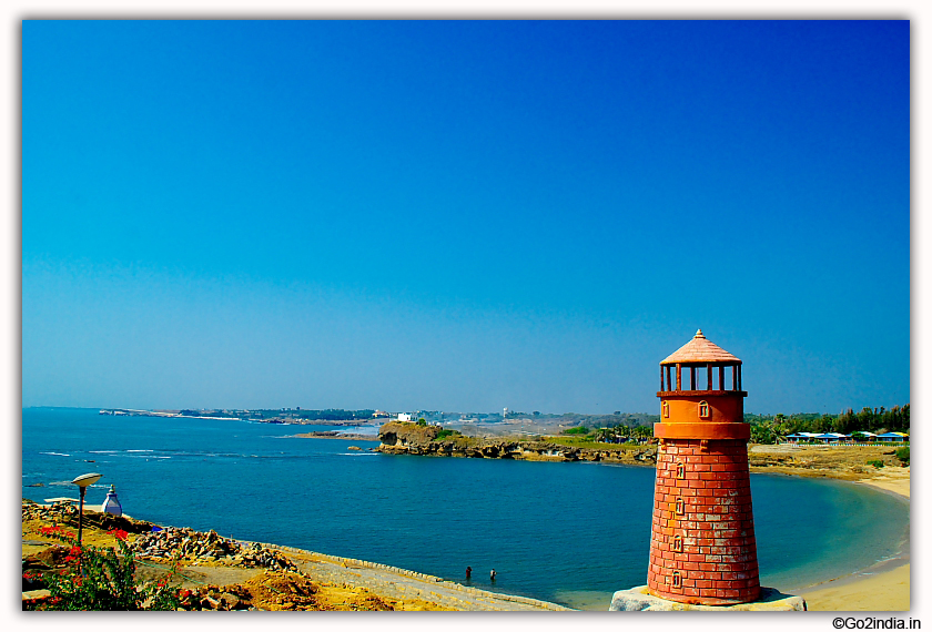 View from INS Khukhri memorial , a small lighthouse  