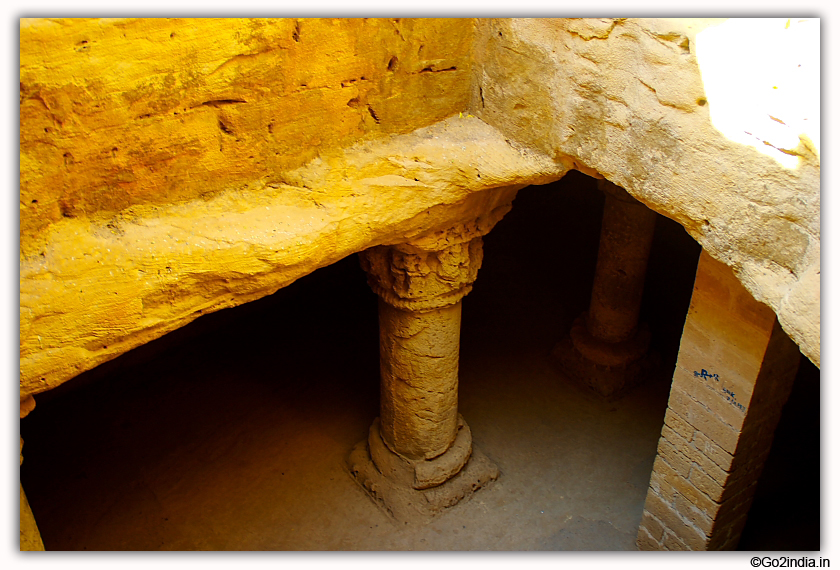 Caves at Uparkot fort at Junagadh 