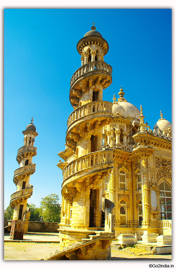 Minarets of Bahauddin Makbara at Junagadh in Gujarat 
