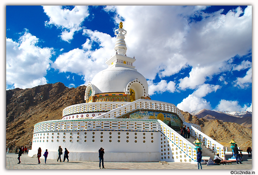 Shanti stupa at Leh structure in round shape