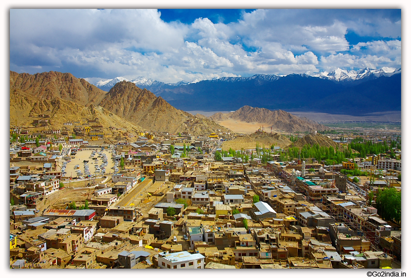 Leh town view from Leh Palace 