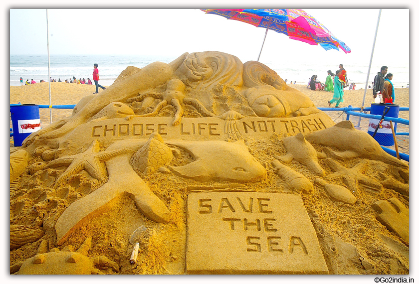International Sand Art Festival at Chandrabhaga Beach near Konark Photos
