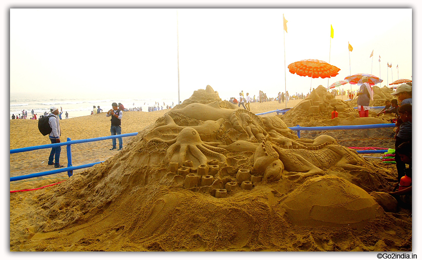 International Sand Art Festival at Chandrabhaga Beach near Konark Photos