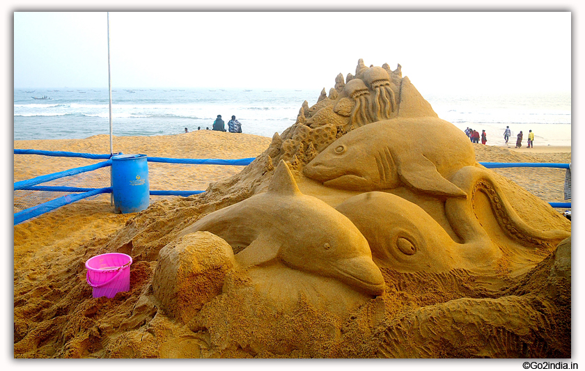 International Sand Art Festival at Chandrabhaga Beach near Konark Photos