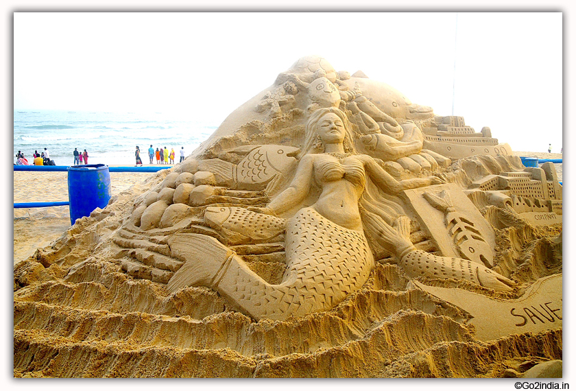 International Sand Art Festival at Chandrabhaga Beach near Konark Photos