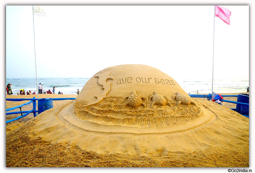 International Sand Art Festival at Chandrabhaga Beach near Konark Photos