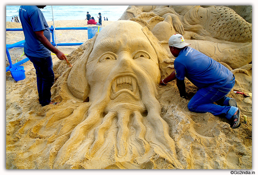 International Sand Art Festival at Chandrabhaga Beach near Konark Photos
