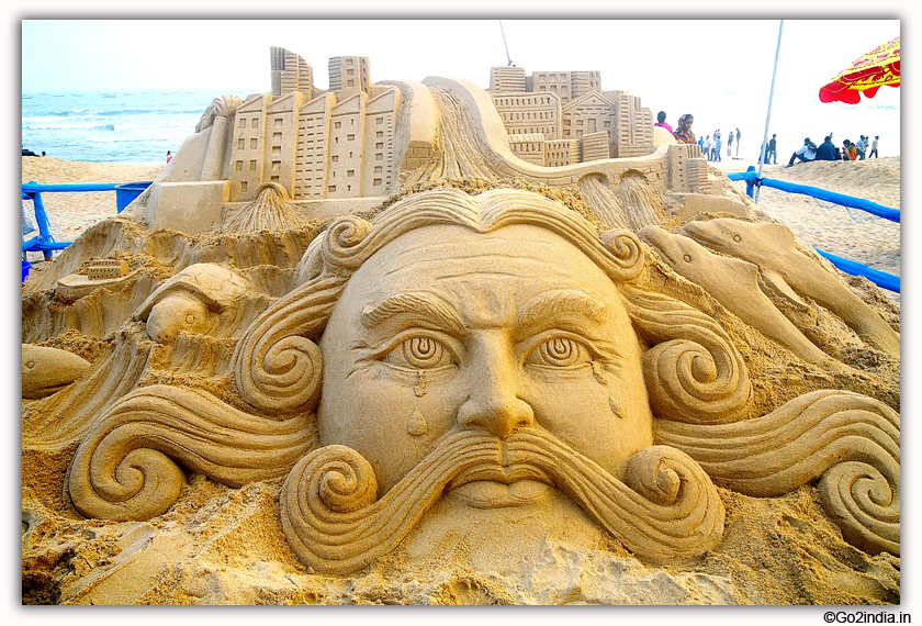 International Sand Art Festival at Chandrabhaga Beach near Konark Photos