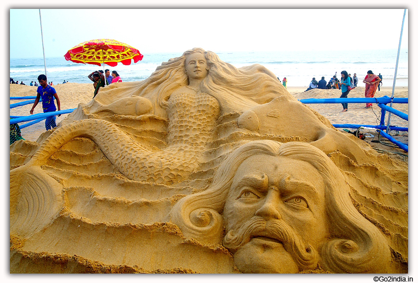 International Sand Art Festival at Chandrabhaga Beach near Konark Photos
