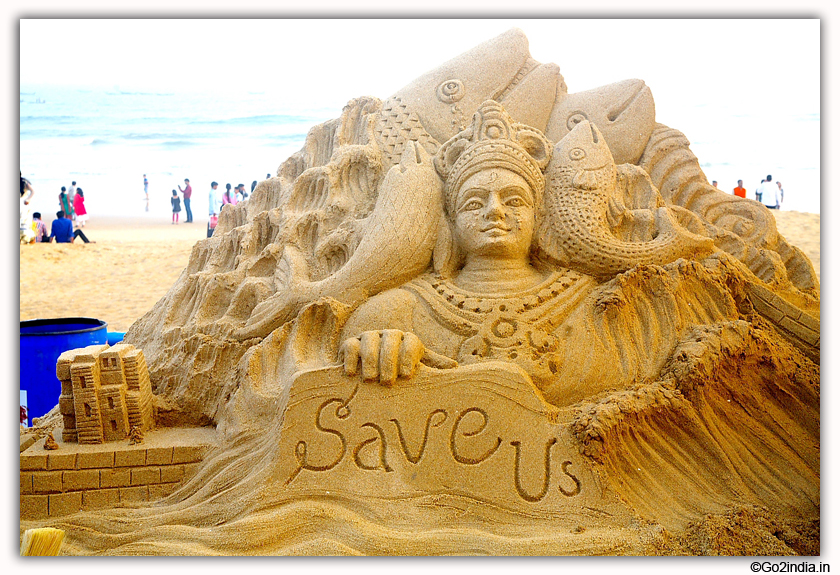 International Sand Art Festival at Chandrabhaga Beach near Konark Photos