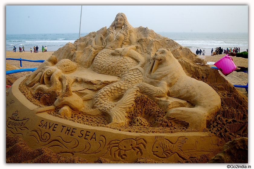 International Sand Art Festival at Chandrabhaga Beach near Konark Photos