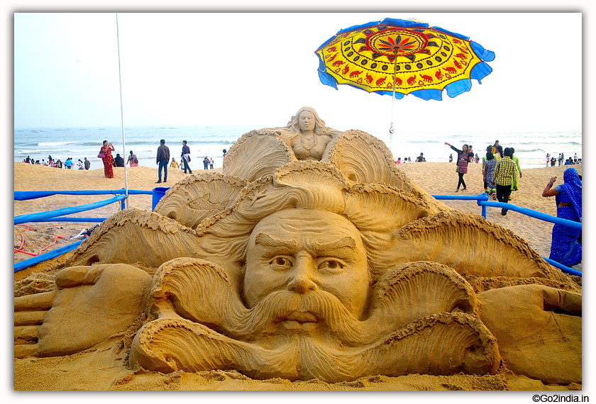 International Sand Art Festival at Chandrabhaga Beach near Konark Photos