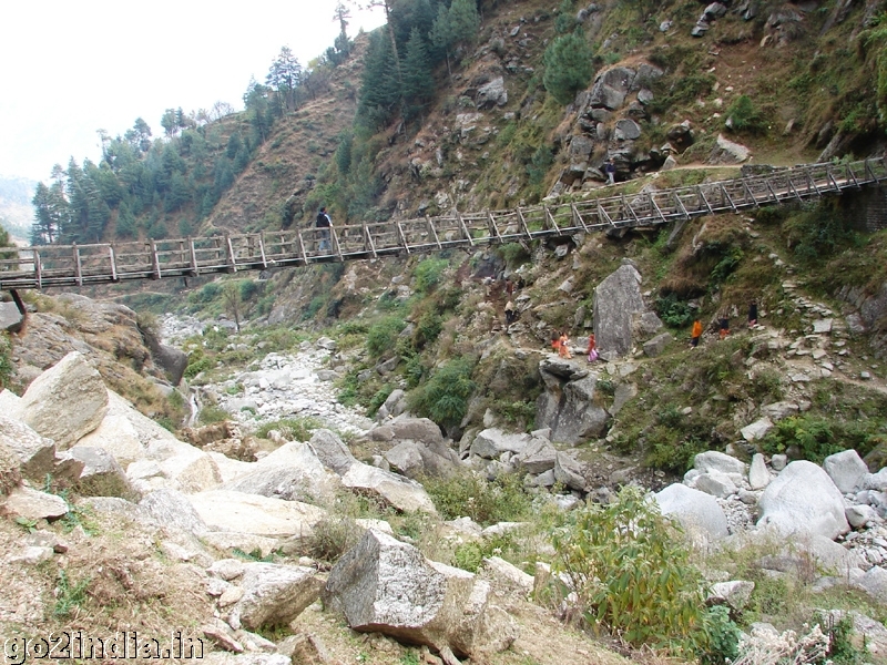 Walkway bridge on trekking