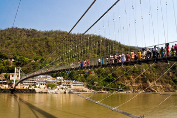 Laxman Jhula the hanging bridge over River The Ganga